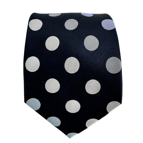 Ted Baker London 100% Silk Neck Tie Polka Dots Satin Formal Navy Multicolor OS - Picture 1 of 5